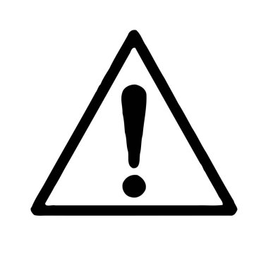 İçinde ünlem işareti olan siyah çizgili bir üçgen bir uyarı veya dikkat işareti görevi görür..