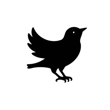 A simple, elegant silhouette of a bird in flight, perfect for logos, icons, or illustrations. Clean, minimalist design. clipart