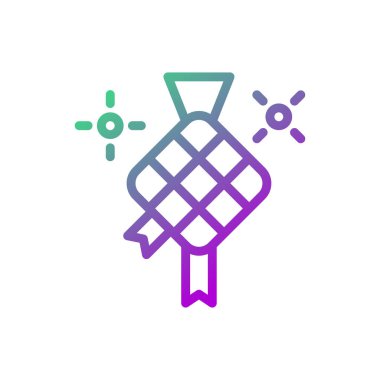 Bayram kutlamaları için gradyan ketupat ikon tasarımı. Modern ve temiz bir şekilde vektör illüstrasyonuName.