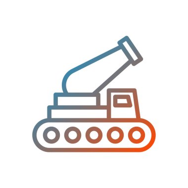 Kar topu makinesinin minimalist vektör simgesi. Kış sporları ve kar yapma teknolojisi projeleri için mükemmel..