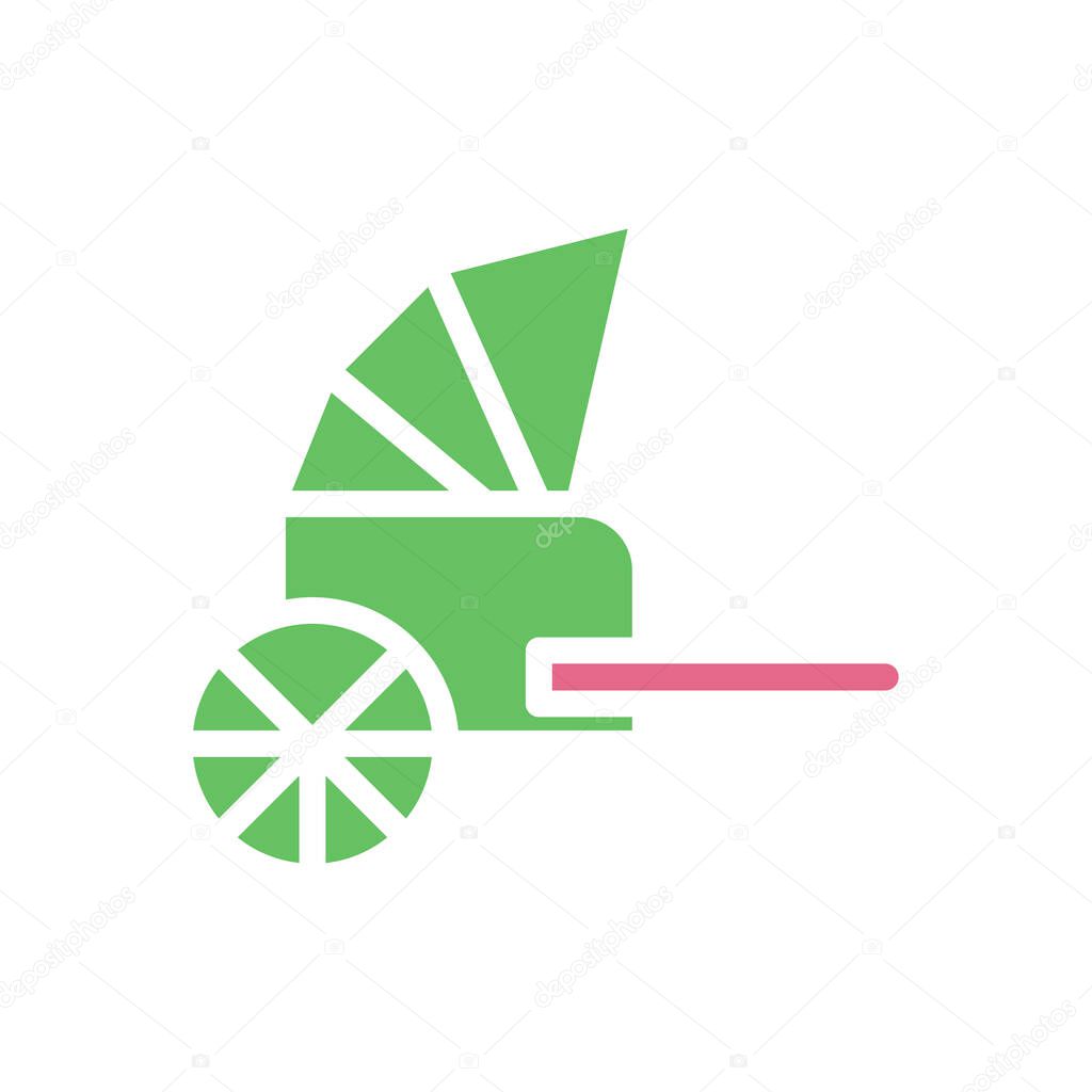 Vintage green carriage icon design vector illustration, great for logo template, icon, symbol and design element