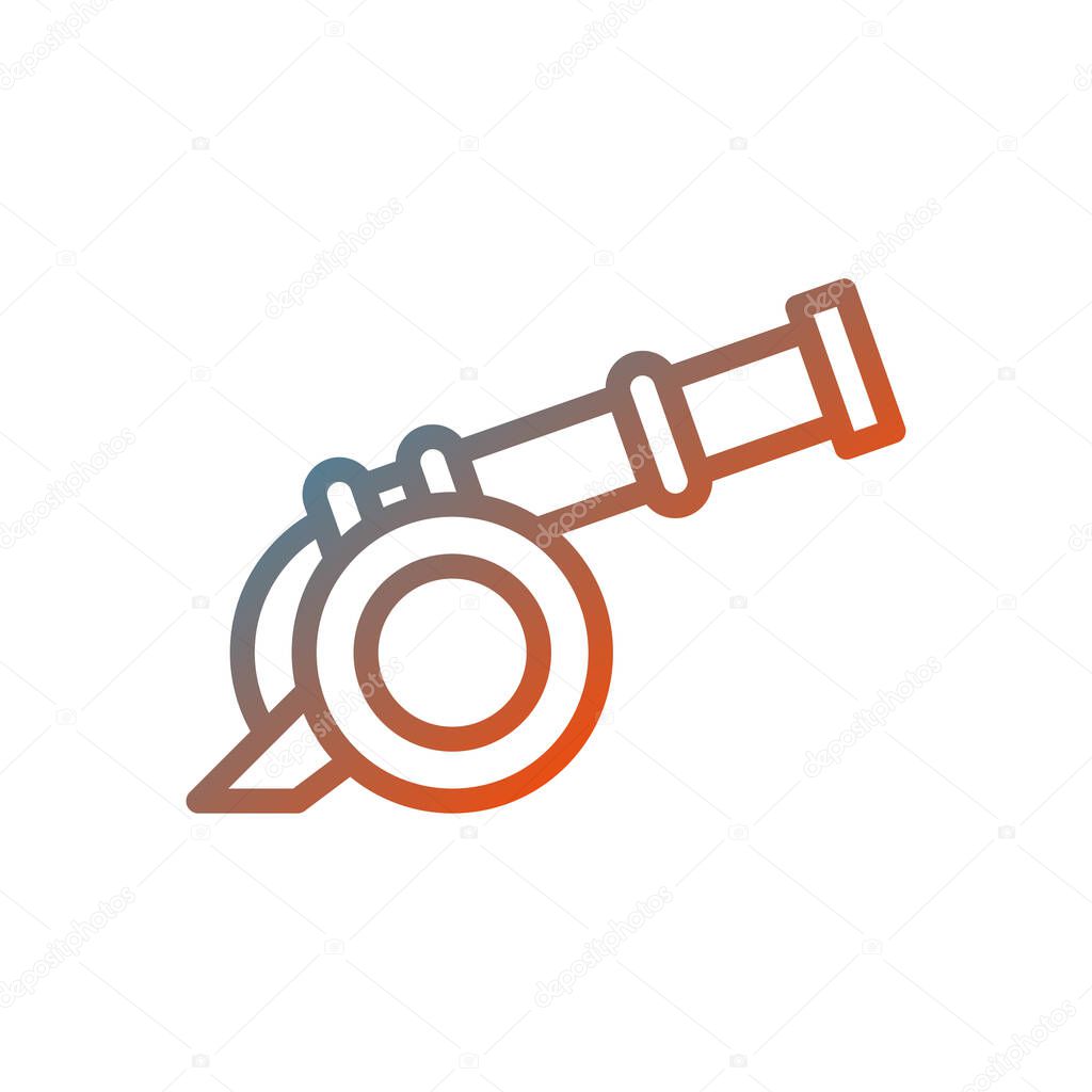 A vector illustration of a cannon icon with gradient. Ideal for historical or military themed designs.