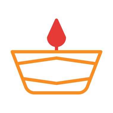 Bir diya lambasının basit bir çizimi. Diwali kutlamalarında ışığı ve sıcaklığı temsil eden geleneksel bir sembol..