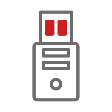 USB flash diskin minimalist bir taslak simgesi, teknoloji veya depolama temaları için mükemmel. Gösterişli ve modern tasarım.