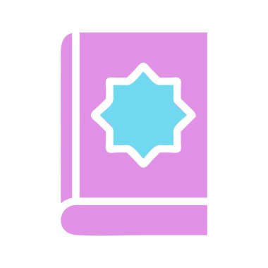 Kutsal Kur 'an' ın tasviri. İslam kitabı, Kur 'an, Arap yazıtları, inanç sembolü. Ramazan Kareem için vektör grafiği, Kurban Mübarek kavramı.