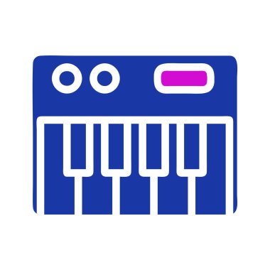 Müzik üretimi için basit bir sentezleyici veya midi klavye çizimi. Tasarımlar için harika.