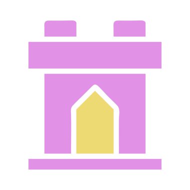 Minimalist bir illüstrasyonda yumuşak pastel renklerde yapılmış geometrik bir kale kulesi sergileniyor. Temiz çizgiler ve sadeleştirilmiş form büyüleyici ve tuhaf bir görüntü yaratır..