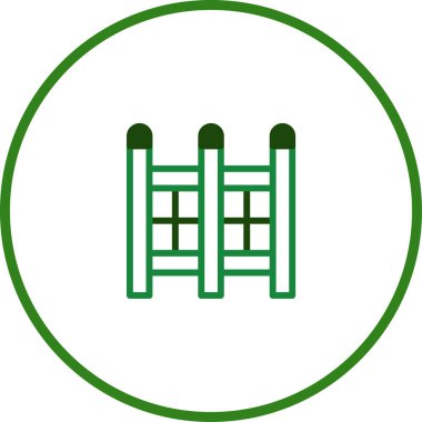 Bir minimalist illüstrasyonda, batı temalı tasarımlar ve grafik kaynaklar için ideal yeşil çizgili ve sınırlı salon kapıları yer almaktadır..