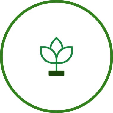 Minimalist yeşil filiz ikonu. Büyümeyi, sürdürülebilirliği ve çevresel farkındalığı sembolize ediyor. Çevre dostu işletmeler ve daha yeşil bir geleceği destekleyen projeler için ideal..