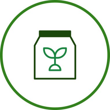 Torbadaki fidanın minimalist bir çizimi, büyümeyi, doğayı ve sürdürülebilir uygulamaları sembolize ediyor. Tarım ve çevre ile ilgili projeler için ideal.