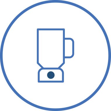 Bir mikser tasvir eden minimalist bir simge, mutfak aletleri, yemek hazırlama veya smoothie yapımında modern tasarım için uygundur..
