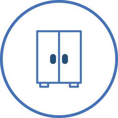 Temiz bir çizgi tasarımı içeren minimalist bir kostüm ikonu. Mobilya, depolama ya da iç tasarım kavramlarını modern tarzda temsil etmek için mükemmel..