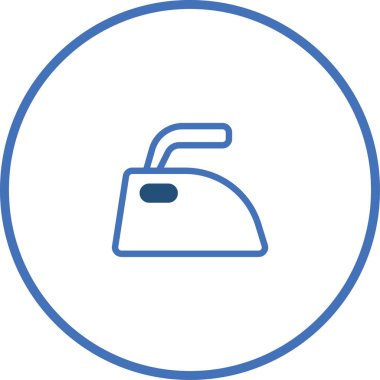 Çamaşırhane için basit bir minimalist taslak simgesi. Kıyafet gereçlerini minimalist bir dizaynla gösteriyor. Ev işleri ve giysi bakımını öneriyor..