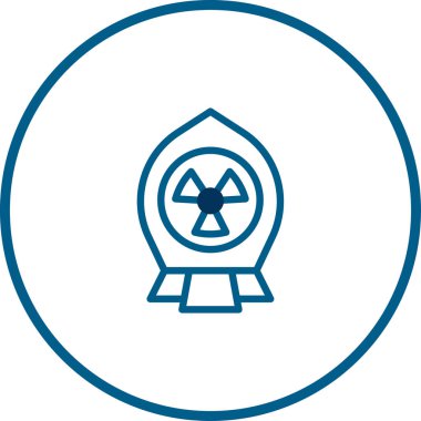 Mavi renkte atomik radyasyon gösteren basit bir simge. Radyasyon, nükleer güç ya da zehirli atık için mükemmel..
