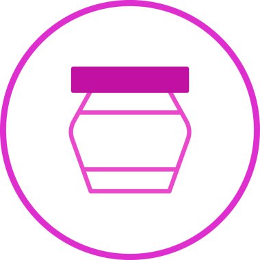 Yuvarlak kenarlı bir kavanozun minimalist pembe çizimi. Temiz ve zarif bir dokunuşa ihtiyaç duyan ambalaj, kozmetik veya tasarım projeleri için ideal.