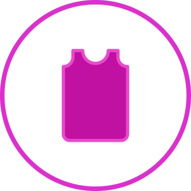 Canlı bir eflatun kolsuz gömlek ikonu, moda teması ve çeşitli yaratıcı projeler için ideal modern ve şık bir tasarım unsuru sunar..