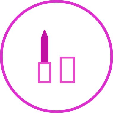 Minimalist pembe ruj simgesi, güzellik ve moda tasarımları için mükemmel, zarafet ve tarzı temsil eden.