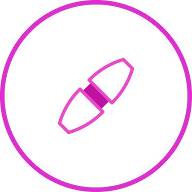 Çember içinde bir rimel uygulayıcısının minimalist pembe vektör çizimi, güzellik markaları, kozmetik ürünler ve makyajla ilgili tasarımlar için mükemmel. Zarafet ve modernlik katıyor..