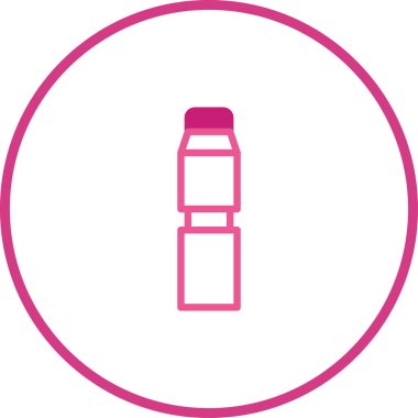 Pembe bir kozmetik şişesinin minimalist bir illüstrasyonu. Beyaz arka planda, pembe bir çember çizgisi ile çerçevelenmiş bir ana hatları var. Güzellik ve tasarım projeleri için mükemmel.