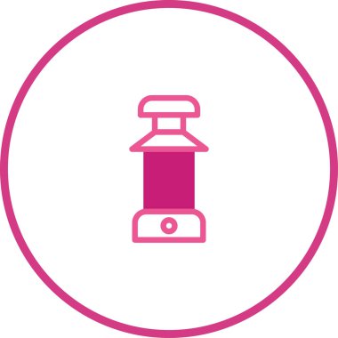 Tasarım projelerinde simgeler, kültürel temalar veya dekoratif unsurlar için ideal pembe bir Japon fenerinin minimalist bir çizimi.