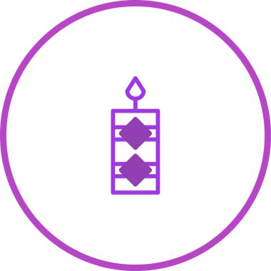 Yanmış bir mumun basit ve zarif bir temsili. Minimalist tasarım, temiz çizgiler, geometrik aksanlar ve yumuşak bir renk paleti içerir, barış ve ruhsallığı taşır..