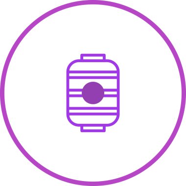 Bu resim, temiz beyaz bir arkaplana karşı grafik tasarımlar, semboller veya dekoratif unsurlar için mükemmel bir minimalist mor geometrik varil ikonu içerir..