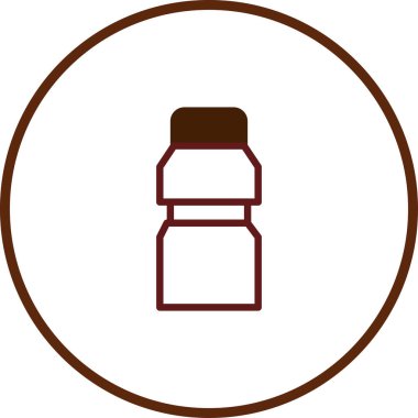 Bebek maması kavanozu ikonunu gösteren minimalist bir vektör çizimi. Tasarım, bebek beslenmesi için bir kabı temsil eden temiz çizgilere ve basit bir şekle sahiptir..