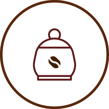 Kahve çekirdeği içeren basit ama zarif bir kahve kabı tasarımı. Kahve endüstrisinde logolar, markalar ve simgeler için ideal..