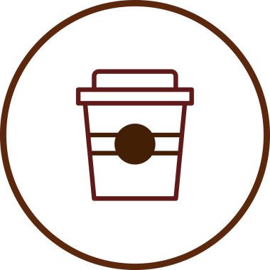 Kahve fincanının minimalist vektör çizimi, kafe markası, menü tasarımları veya kahve ile ilgili ürünler için basit bir simge olarak idealdir..