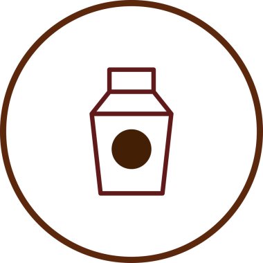 Minimalist bir vektör grafiği, belirgin dairesel amblemi olan parlak bir şişe şeklini içerir. Tasarımı temiz ve modern, logolar ve markalar için mükemmel..