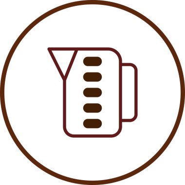 Ölçüm kabının basit, minimalist bir simgesi. Mutfakta ya da tarifle ilgili tasarımlarda pişirme, pişirme ya da kesin ölçümleri temsil etmek için idealdir.