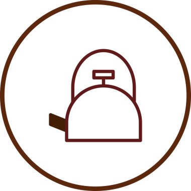 Temiz çizgilerle ve basit bir kahverengi paletle çizilmiş bir su ısıtıcısının minimalist çizimi. Çay, mutfak gereçleri ve modern ikonlara odaklı tasarımlar için ideal..