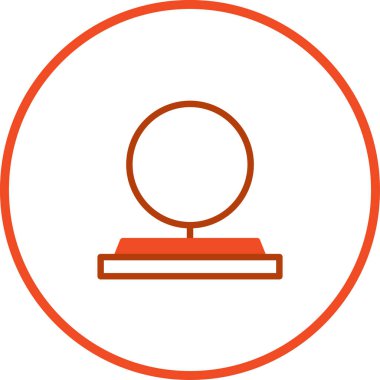 Bir minimalist çizgi sanat tasarımı, daha büyük bir daire içinde çerçevelenmiş dikdörtgen bir tabanda zarif bir şekilde dengelenmiş kusursuz bir daire sergiler. Bu basit ama zarif tasarım çeşitli yaratıcı projeler için mükemmeldir..