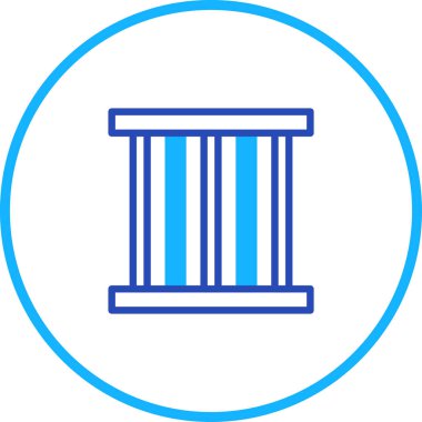 Vektör formatında basit sütun simgesi tasarımı. Mimari, inşaat ve dizaynla ilgili projeler için mükemmel. Açık ve kalın çizgileri olan minimalist tasarım.