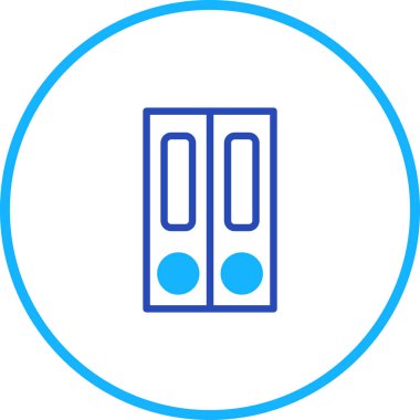 Arşiv dosyaları dizininin, dijital veya fiziksel depolama ve belge, veri ve iş bilgilerinin düzenlenmesini temsil eden bir vektör simgesi. Bilgi yönetimi ve yapılandırılmış sistemleri sembolize eder.