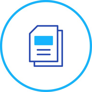 Minimalist bir tasarıma sahip temiz ve modern bir belge ikonu. Web siteleri, uygulamalar ve sunumlar için mükemmel, veri veya bilgiyi sembolize eder.