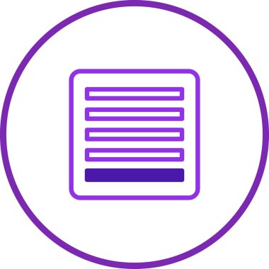 Mor minimalist metin kutusu simgesi bir daire içinde tasvir edilir, kullanıcı arayüzleri ve grafik projeleri için uygun temiz ve modern bir tasarım önerilir.