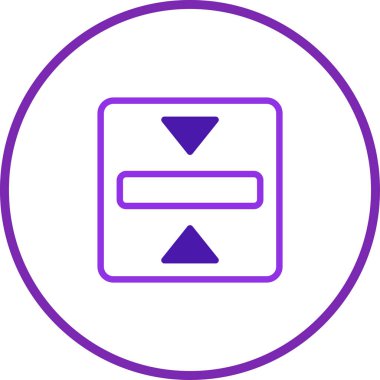 Dikey boyutlandırmayı veya yukarı ve aşağı işaret eden oklarla hizalamayı gösteren basit ve net bir simge. Kullanıcı arayüzleri ve tasarım projeleri için ideal.