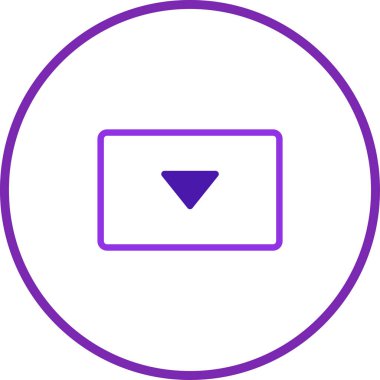 Bu basit bir vektör grafiği, bir dikdörtgen içinde aşağı doğru bir ok, bir daire içinde, kullanıcı arayüzleri için uygun..