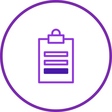 Mor bir pano vektör simgesi, belge yönetimi, görev takibi ve organizasyonel amaçlar için uygun. Web ve grafik tasarım projeleri için ideal.