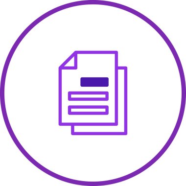 Dosyalar, veriler veya bilgileri temiz ve düzenli bir şekilde temsil etmek için mükemmel bir asgari, modern belge simgesi.