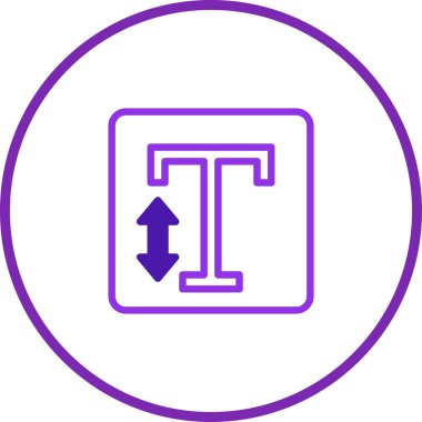 Metin yüksekliği ayarlarını gösteren bir minimalist çizgi resim simgesi. Tipografi araçları veya kişiselleştirme seçenekleri gerektiren web siteleri, uygulamalar ve tasarım projeleri için mükemmel.