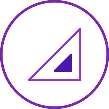Çember içinde bir üçgen içeren mor geometrik tasarım. Minimalist altyapılar ve yaratıcı unsurlar için modern bir grafik..