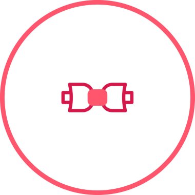 Çerçevelenmiş ince pembe çizgili bir yay ikonu içeren minimalist bir illüstrasyon. Herhangi bir projeye zarafet katmak için mükemmel..