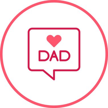 Babama olan sevgimi ifade eden basit ama güçlü bir tasarım. Bir kalp, 'baba' kelimesinin bulunduğu bir konuşma baloncuğunun tepesinde, minnettarlığı ve aile bağlarını sembolize eder..