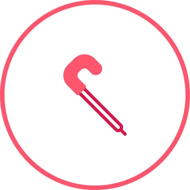 Pembe bir çemberin içindeki pembe şeker kamışının minimalist grafiksel bir çizimi. Bayram veya festival temalı tasarımlar için mükemmel..