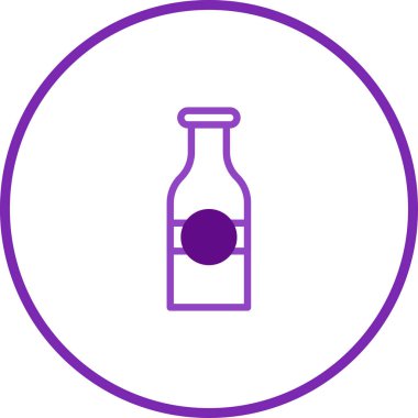 Temiz çizgileri ve modern tarzı olan minimalist mor şişe ikonu tasarımı. Markalaşma, grafik tasarım ve daha fazlası için mükemmel..