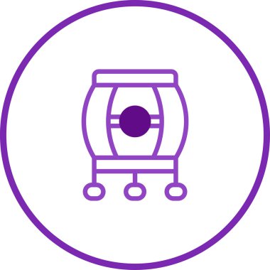 Temiz çizgiler ve canlı mor bir palet içeren bir Japon fenerinin minimalist çizimi. Beyaz üzerine izole edilmiş, logo veya simge tasarımı için mükemmel..