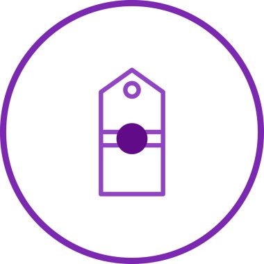 Geometrik şekilli minimalist mor bir amblem, dairesel bir sınır ve markalaşma ve logo oluşturmaya uygun modern bir tasarım konsepti..