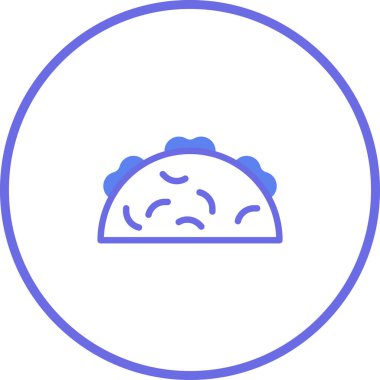 Bu minimalist illüstrasyon, yiyeceklerle ilgili projeler ve markalaşma için kusursuz, temiz ve modern bir tasarım sunan bir taco içeriyor..